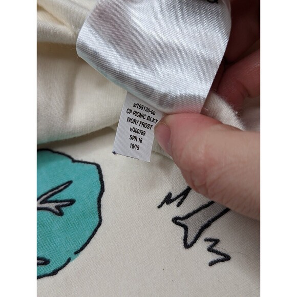 Baby Gap White Let's Go on a Picnic Dog Park Cotton Blanket Security 2016 30x34 - Picture 10 of 10